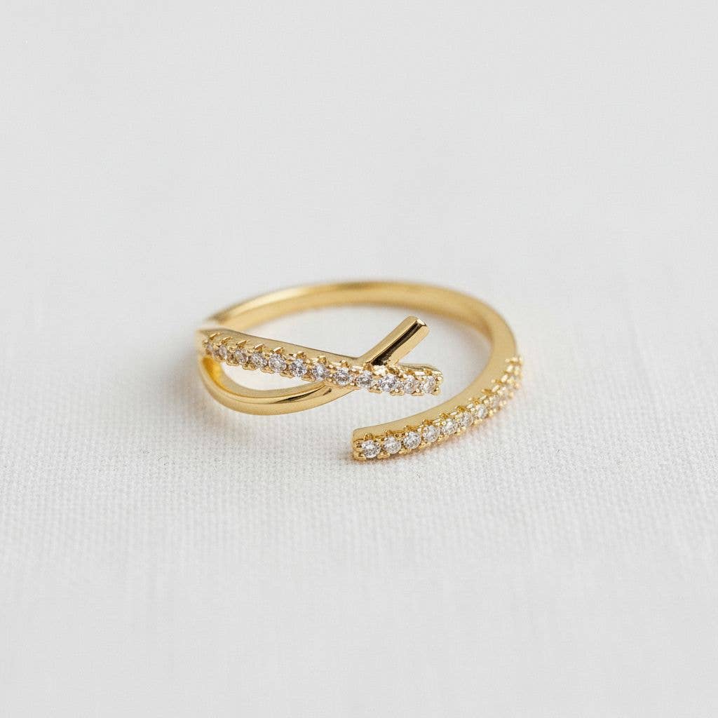 Chic Geometric Zirconia Adjustable Ring