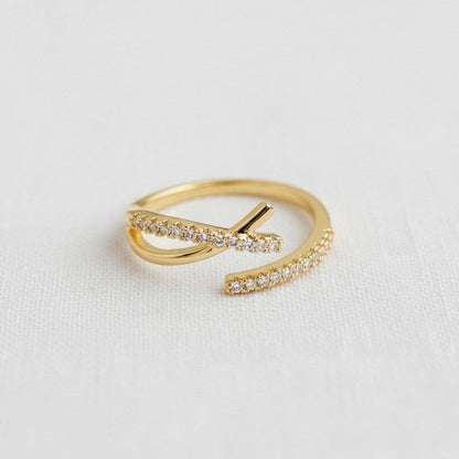 Chic Geometric Zirconia Adjustable Ring