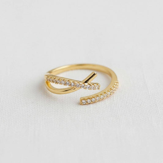 Chic Geometric Zirconia Adjustable Ring