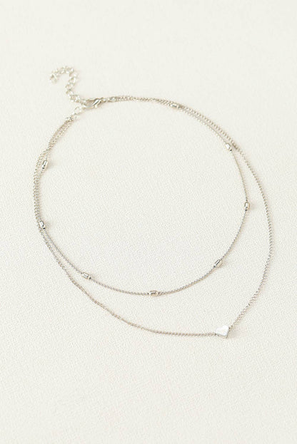 Heart Shaped Layered Chain Necklace