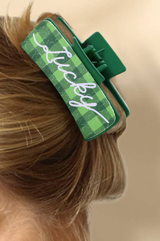 Plaid Lucky Pattern Claw Clip