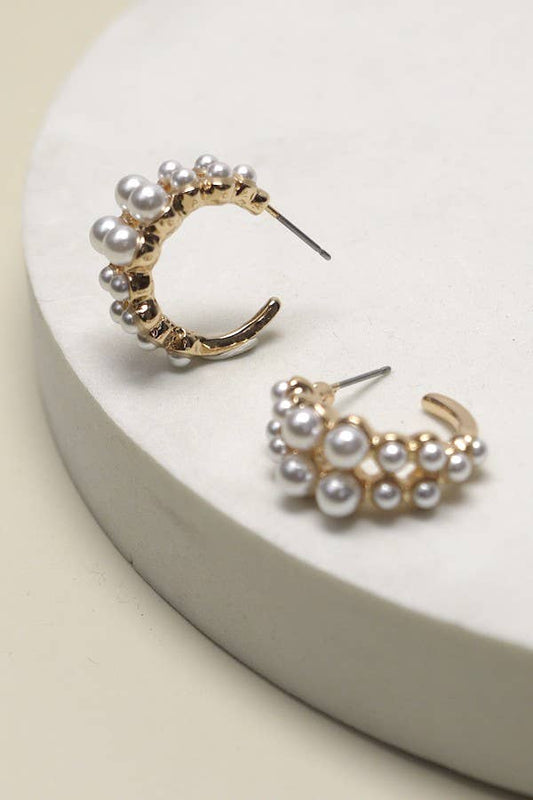 Pearl Mini Huggie Hoop Earrings