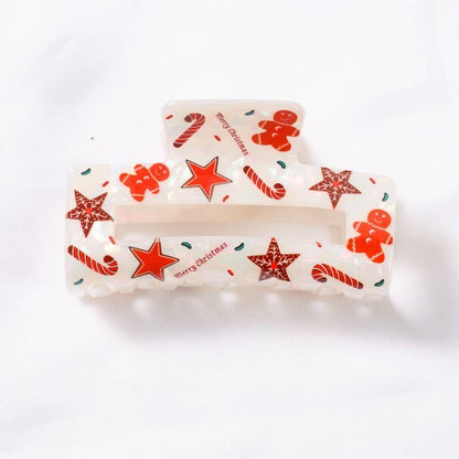 CHRISTMAS TREE SANTA HOLIDAY HAIR CLAW