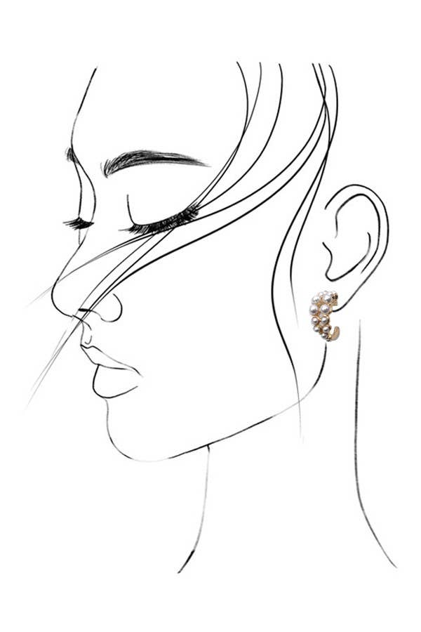 Pearl Mini Huggie Hoop Earrings