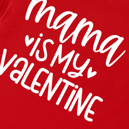 Valentine's Day Mommy and Me Cotton Letter Short-sleeve Top
