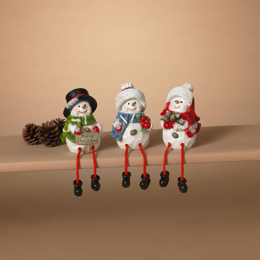 Holiday 4"H Resin Holiday Snowman Shelf Sitter