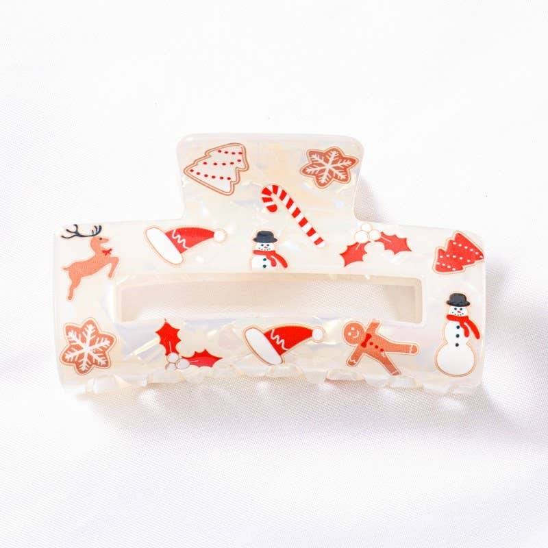 CHRISTMAS TREE SANTA HOLIDAY HAIR CLAW