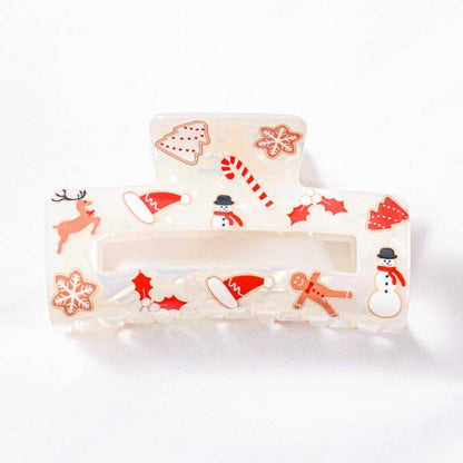 CHRISTMAS TREE SANTA HOLIDAY HAIR CLAW