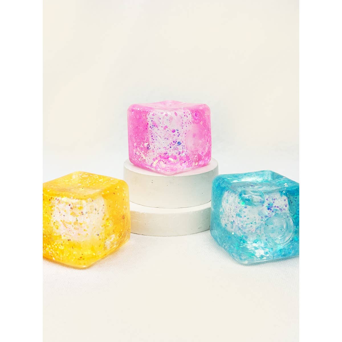 Glitter Ice Cube Squishy Fidget Toy