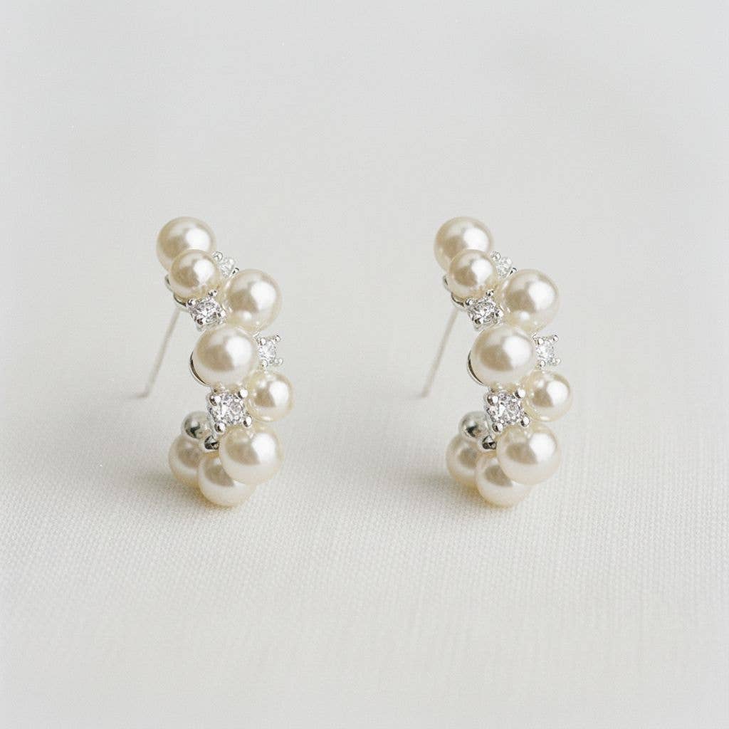 Elegant Pearl and Gemstone Drop Earrings
