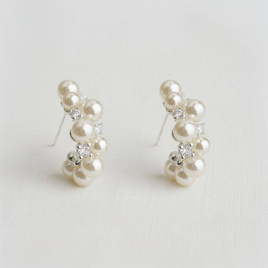 Elegant Pearl and Gemstone Drop Earrings