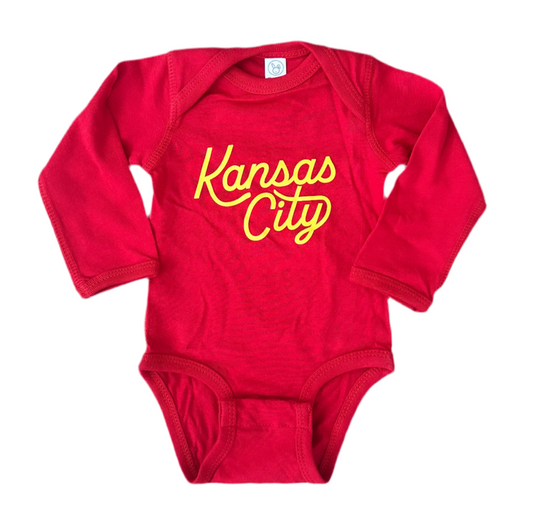 Kansas City Script Onesie - Red