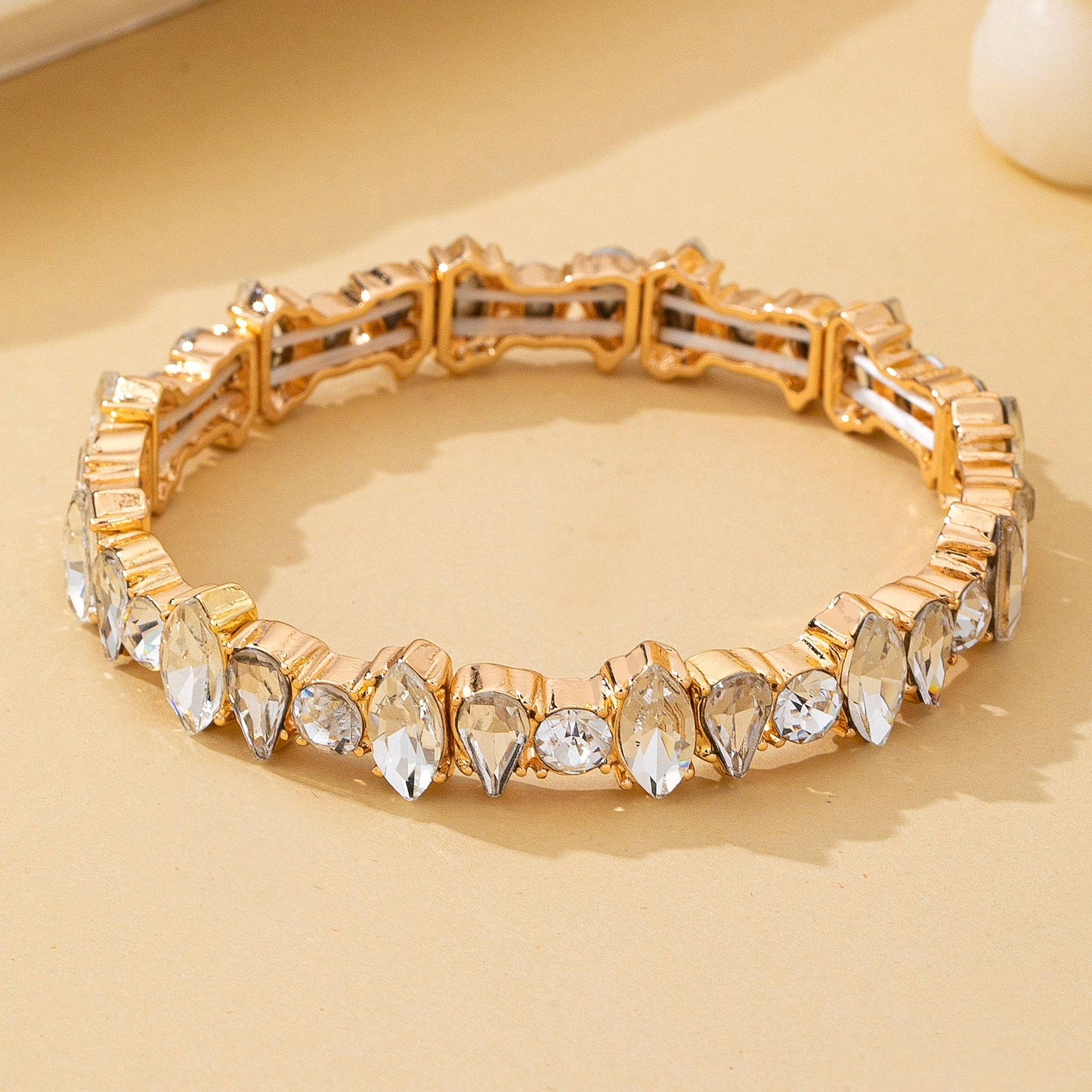 Crystal Gold-Tone Stretch Statement Bracelet | 80B1786