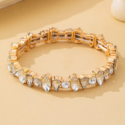 Crystal Gold-Tone Stretch Statement Bracelet | 80B1786