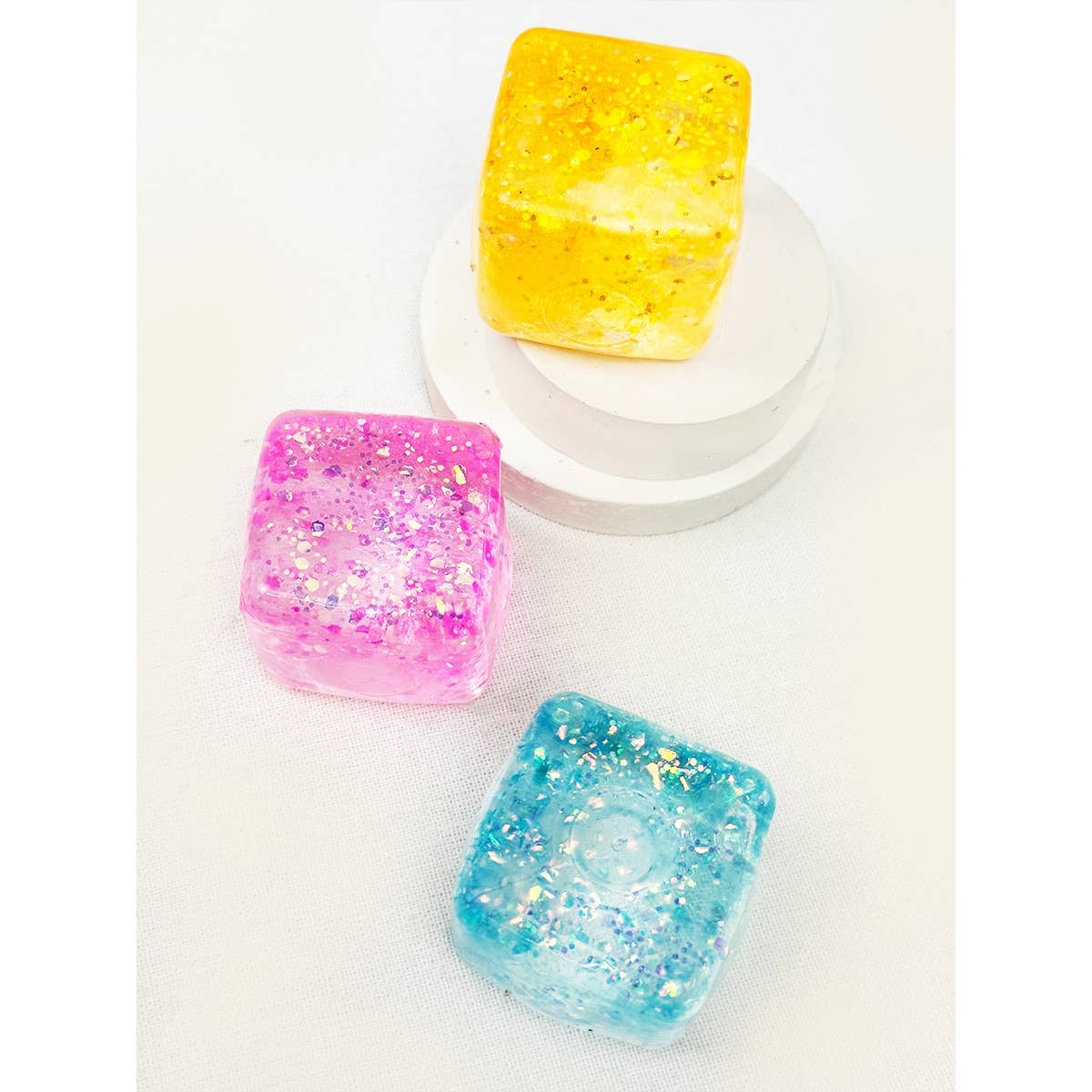 Glitter Ice Cube Squishy Fidget Toy