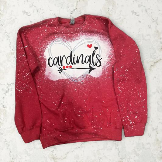 Cardinals Heart Bleached Crew Sweatshirt