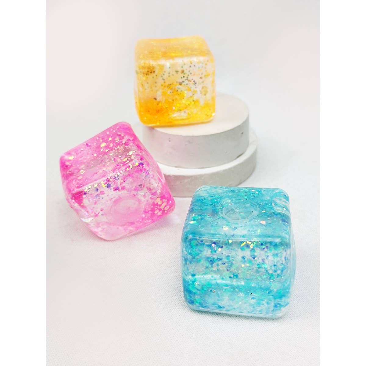 Glitter Ice Cube Squishy Fidget Toy