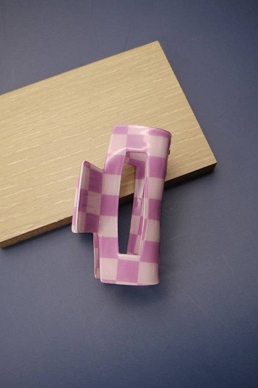 CHECKER HAIR CLAW CLIPS