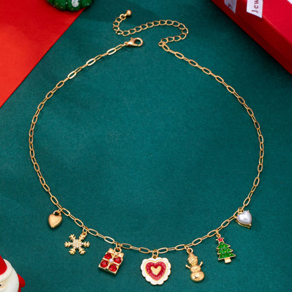 Festive Christmas Charm Paperclip Necklace
