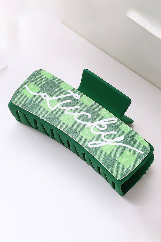 Plaid Lucky Pattern Claw Clip