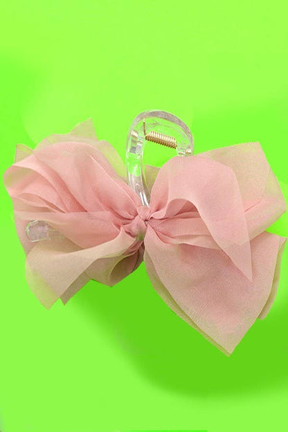 SHEER BOW RIBBON HAIR CLAW CLIPS