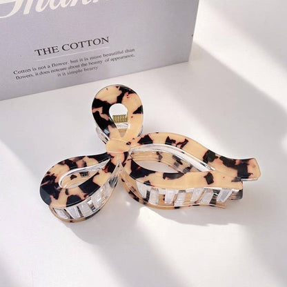 JUMBO ANIMAL LEOPARD PRINT BOW HAIR CLAW CLIPS