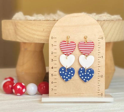 Red, White & Blue Clay Earrings
