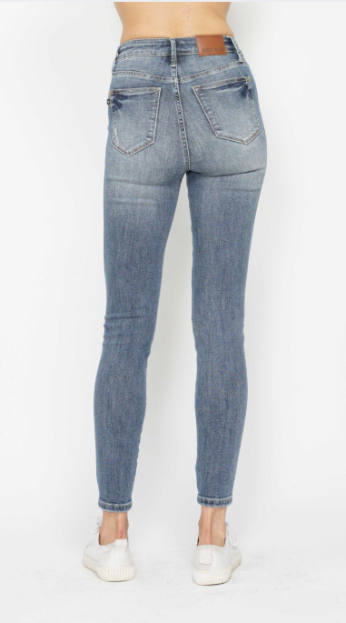 Judy Blue High Waist Tummy Control Contrast Wash Skinny - 88767