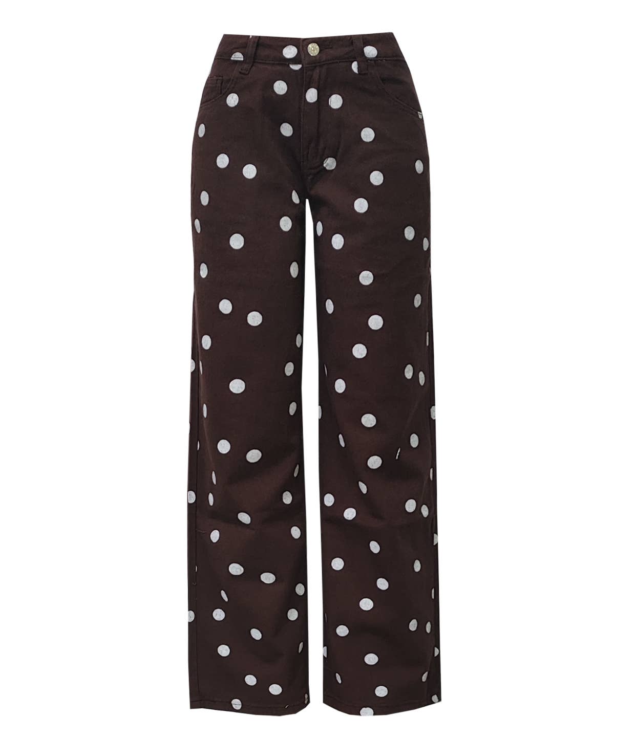 Western Polka Dot Loose-Fit Casual Mid-Rise Jeans