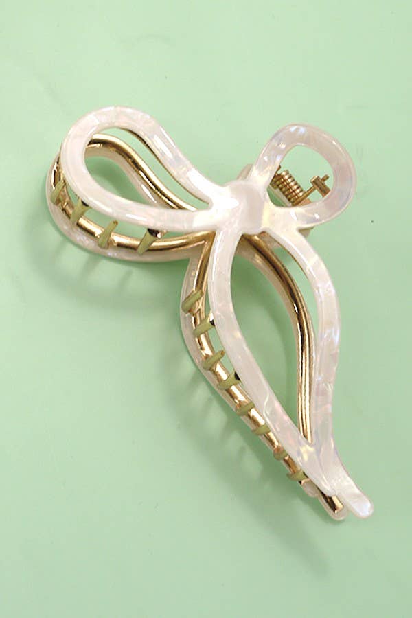 Cellulose Casting Bow Hair Claw Clips