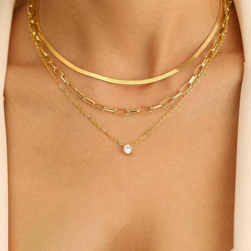 18K STAINLESS STEEL TARNISH FREE LAYERED NECK