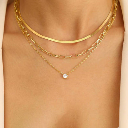 18K STAINLESS STEEL TARNISH FREE LAYERED NECK