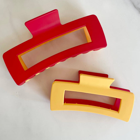 JUMBO Red and Yellow Claw Clip