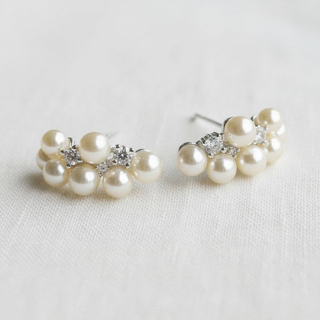 Elegant Pearl and Gemstone Drop Earrings