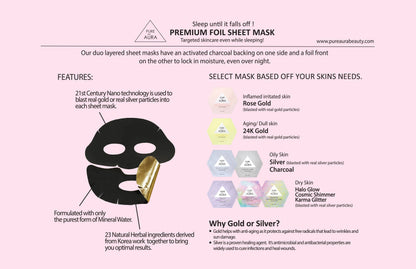 24K Gold Metallic Foil Face Mask