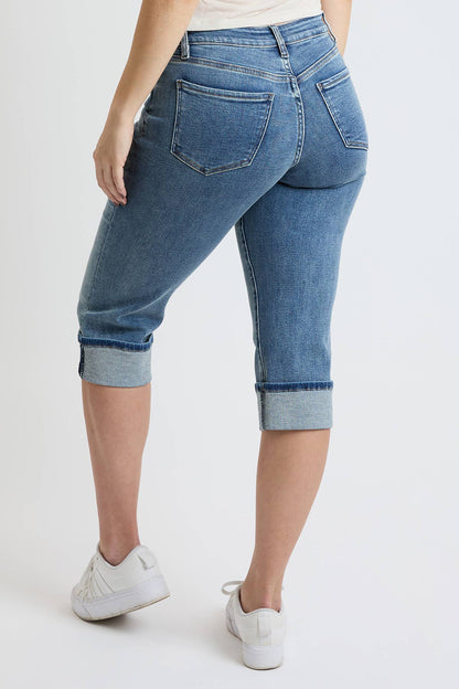 Mid Rise Premium Stretch Essential Cuff Capri