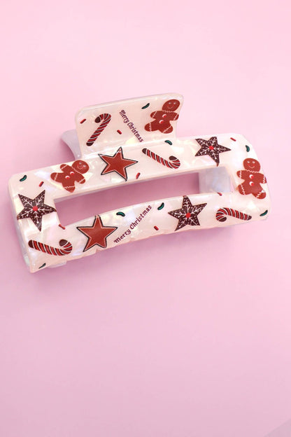 CHRISTMAS TREE SANTA HOLIDAY HAIR CLAW