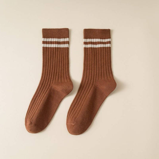 WOMAN STRIPE HALF CREW THROWBACK COTTON SOCKS