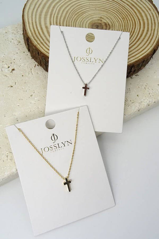 Petite Gold-Dipped Cross Necklace