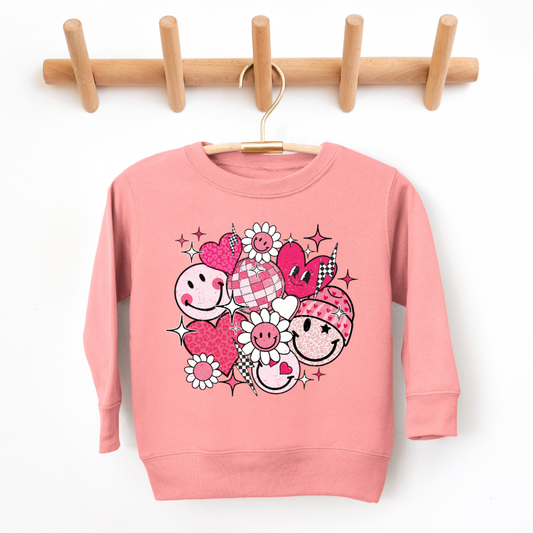 Girls Retro Valentine Sweatshirt