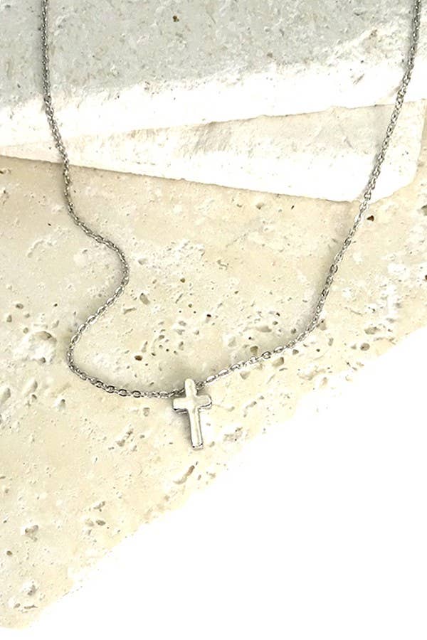 Petite Gold-Dipped Cross Necklace