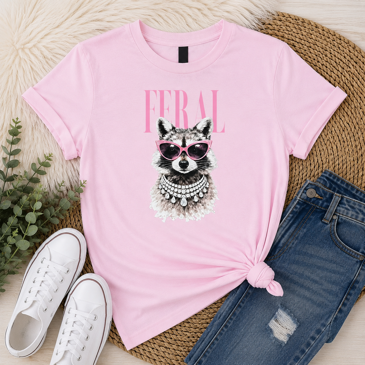 Youth Feral & Fabulous Raccoon T-shirt