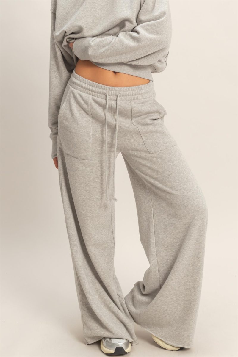 Burnout French Terry Wide-leg Pants