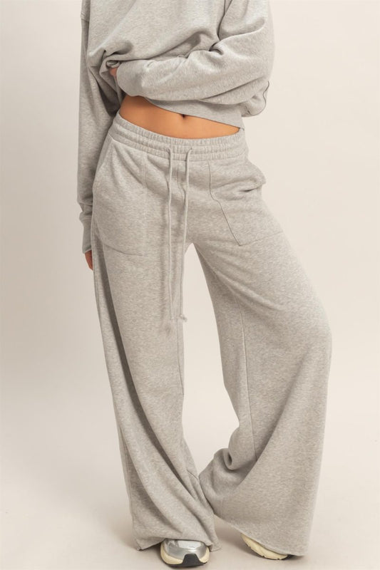 Burnout French Terry Wide-leg Pants