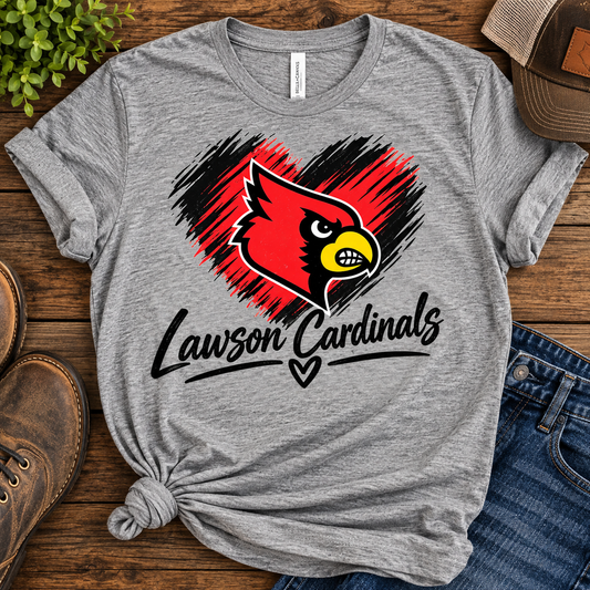 Lawson Cardinals T-Shirt | Red & Black Cardinal Graphic Tee