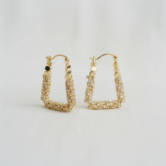 Geometric Sparkling Drop Earrings