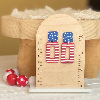 Red, White & Blue Clay Earrings