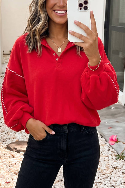 Colorblock Collar Stitching Pullover Sweatshirt