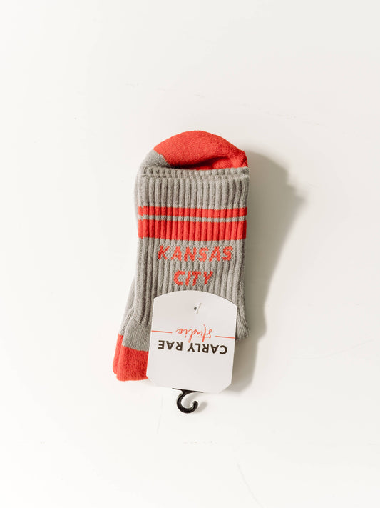 KC Crew Socks - Grey & Red