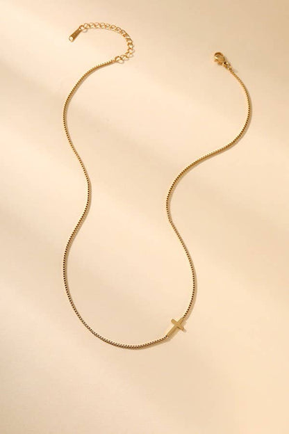 18K Gold-Dipped Stainless Steel Cross Necklace